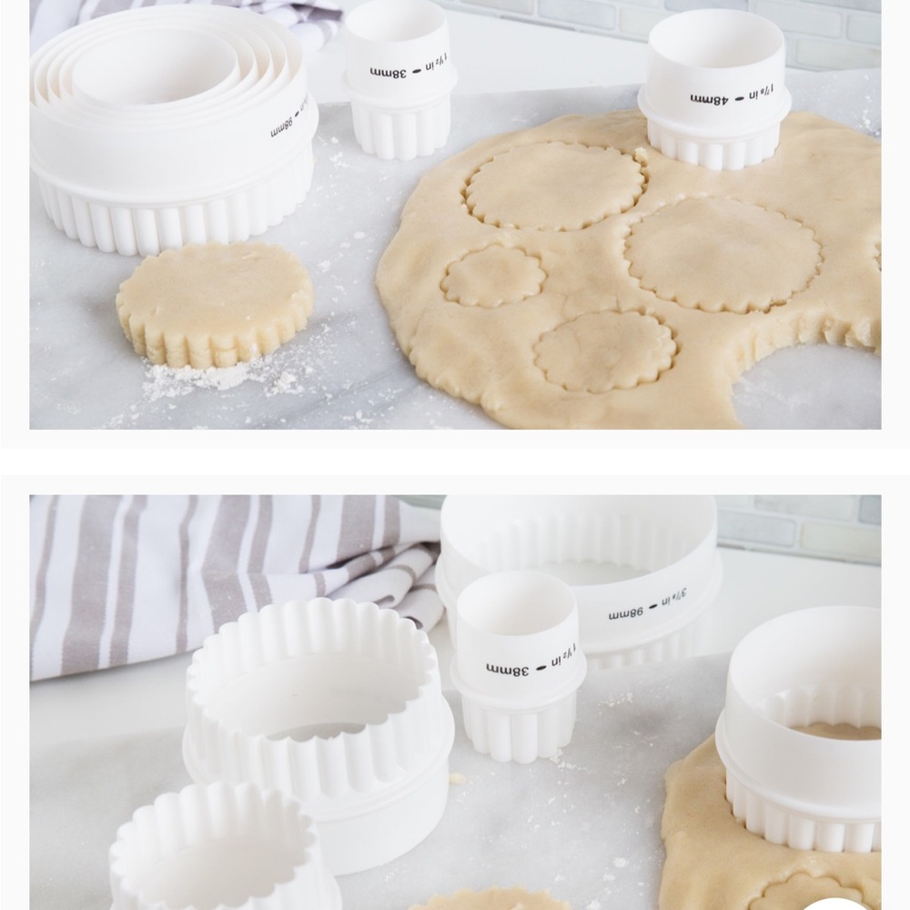 Fox Run PlainCrinkled Double Sided Cookie Cutters, Regular, white heavy plastic